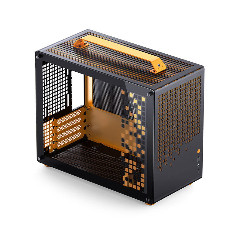 Handgefertigter High-End Gaming PC Z20 Sentinel von used2play in Schwarz-Orange, montiert in Zollikon Schweiz.